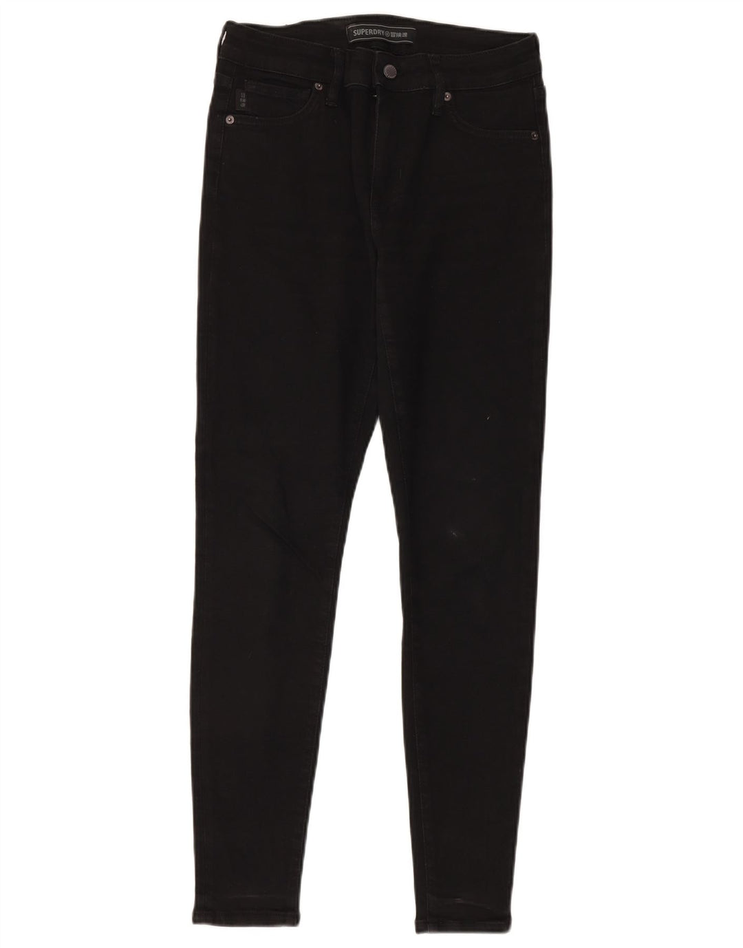 Superdry Womens Regular Skinny Jeans  W29 L30 Black Cotton