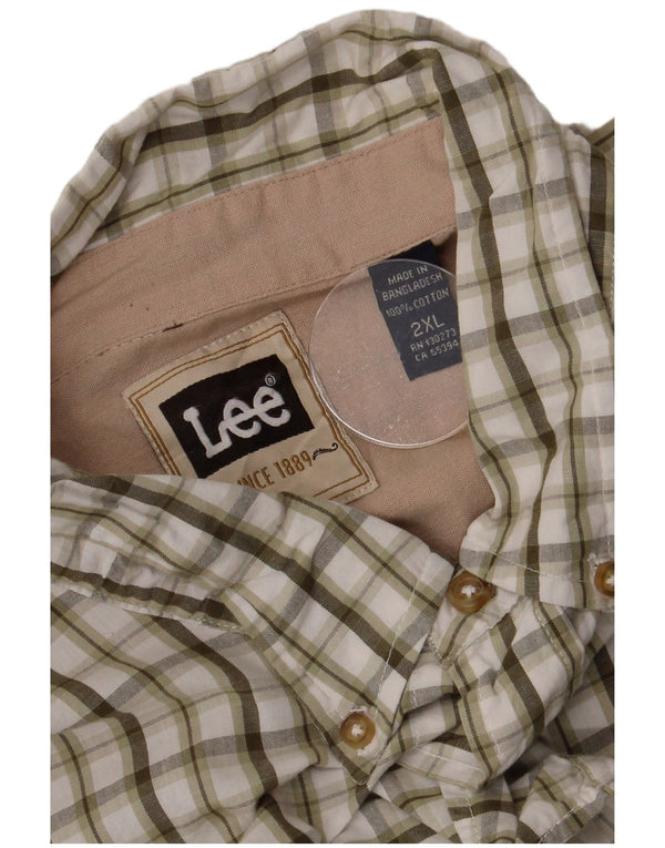 Lee Mens Shirt 2XL Green Check Cotton