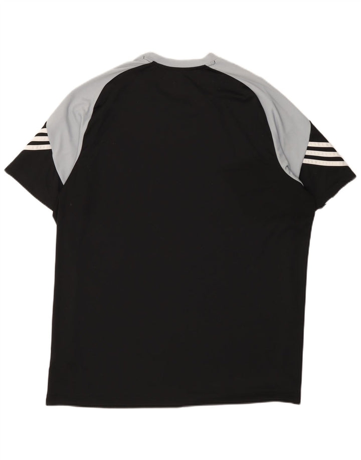 ADIDAS Mens Climalite Graphic T-Shirt Top XL Black Colourblock Polyester