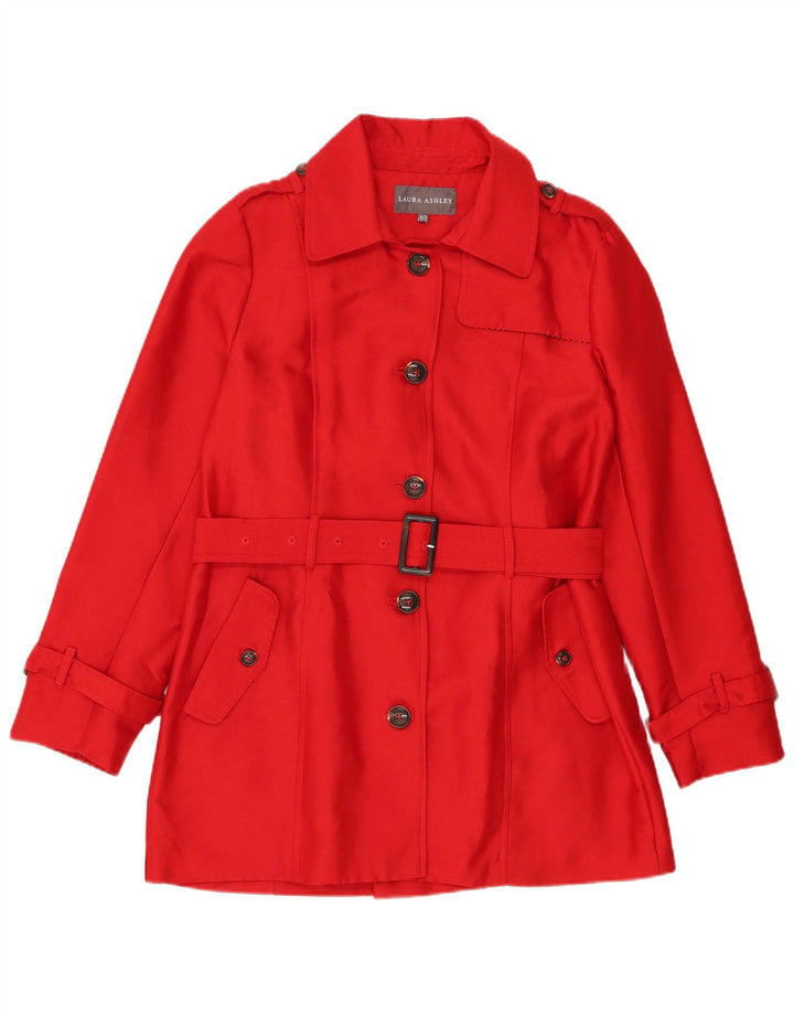Laura Ashley Womens Trench Coat UK 14 Medium Red Polyester