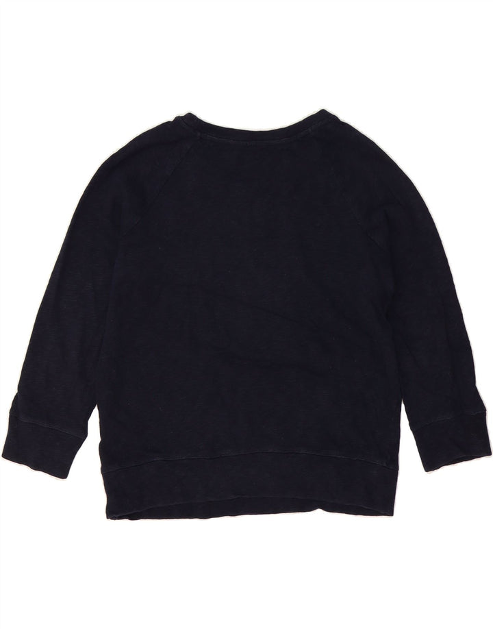 J. CREW Womens Oversized Graphic Sweatshirt Jumper UK 10 Small Navy Blue