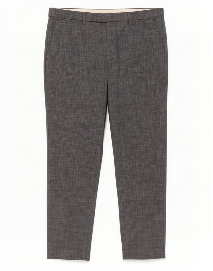 Marks & Spencer Mens Regular Casual Trousers W36 L31 Blue Check Polyester