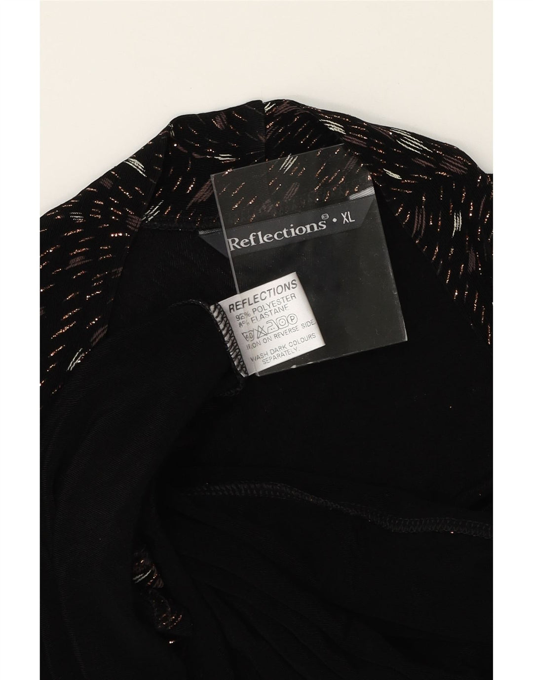 VINTAGE Womens Abstract Pattern Blazer Jacket UK 18 XL Black Polyester Vintage Vintage and Second-Hand Vintage from Messina Hembry 