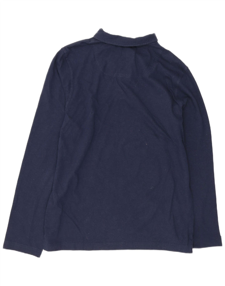 Joules Mens Long Sleeve Polo Shirt Medium Navy Blue Cotton