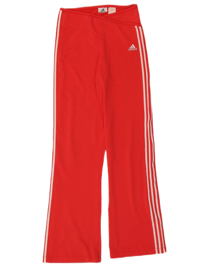 Adidas Womens Flare Tracksuit Trousers UK 8 Small  Red
