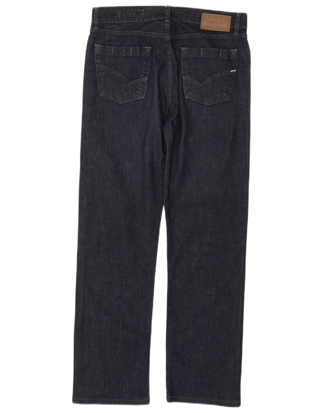 Gas Mens Straight Jeans W34 L31 Navy Blue Cotton