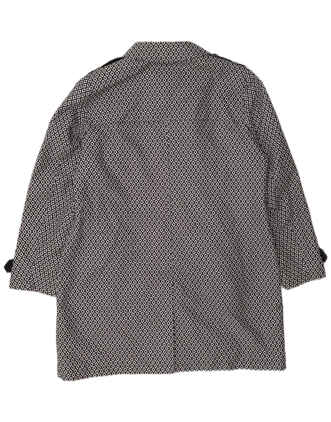 Marks & Spencer Womens Military Raincoat UK 18 XL Navy Blue Geometric