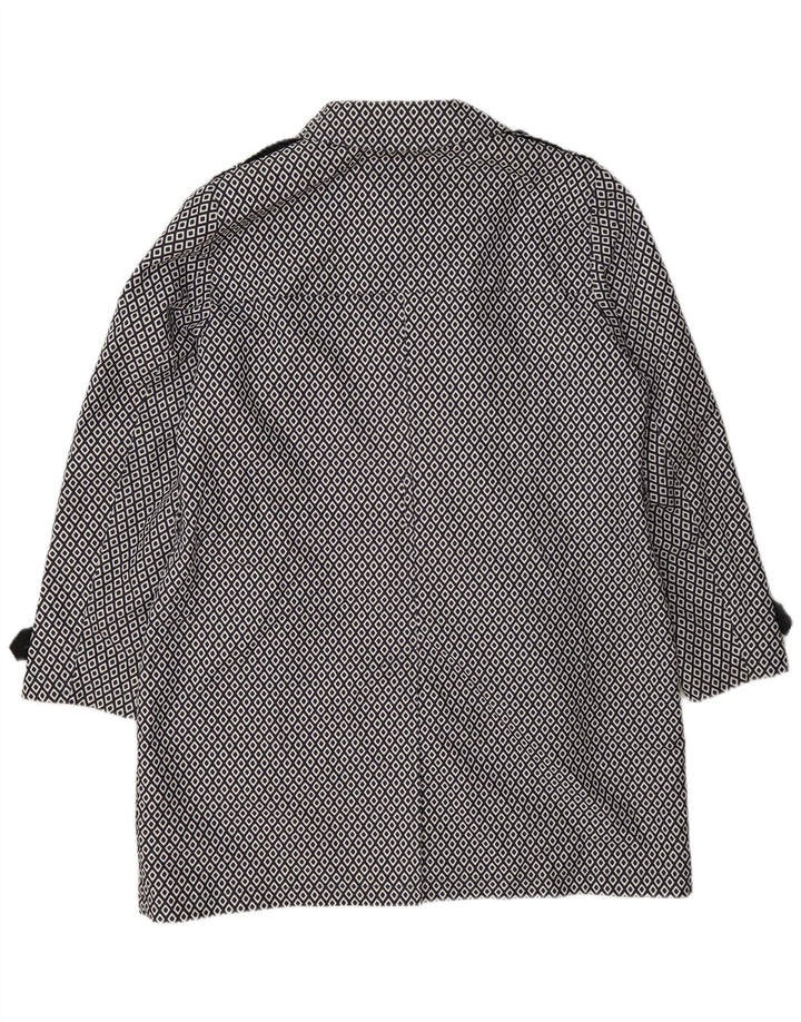 Marks & Spencer Womens Military Raincoat UK 18 XL Navy Blue Geometric