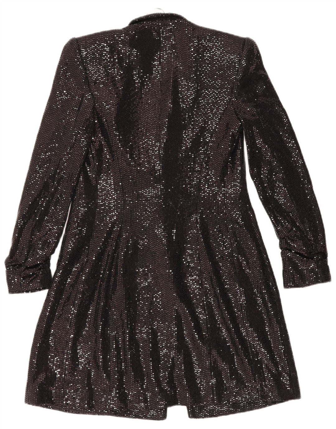 ZARA Womens Longline Open Blazer Jacket UK 6 XS Black Polyamide