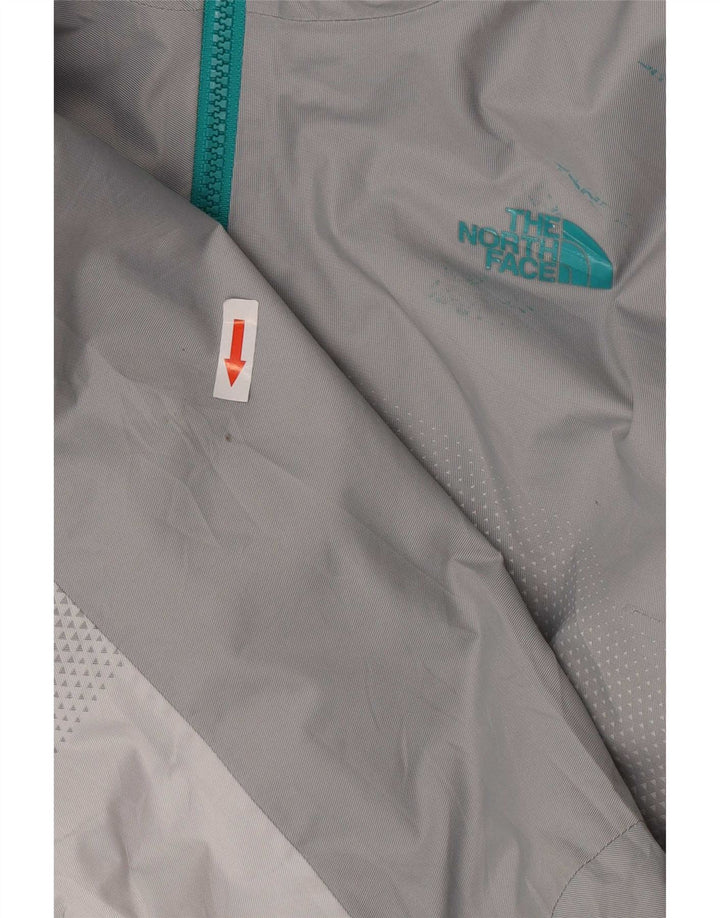 The North Face Womens Hooded Rain Jacket UK 14 Medium Grey Colourblock
