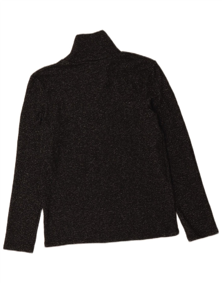 Zara Womens Turtle Neck Jumper Sweater UK 14 Large Black Flecked
