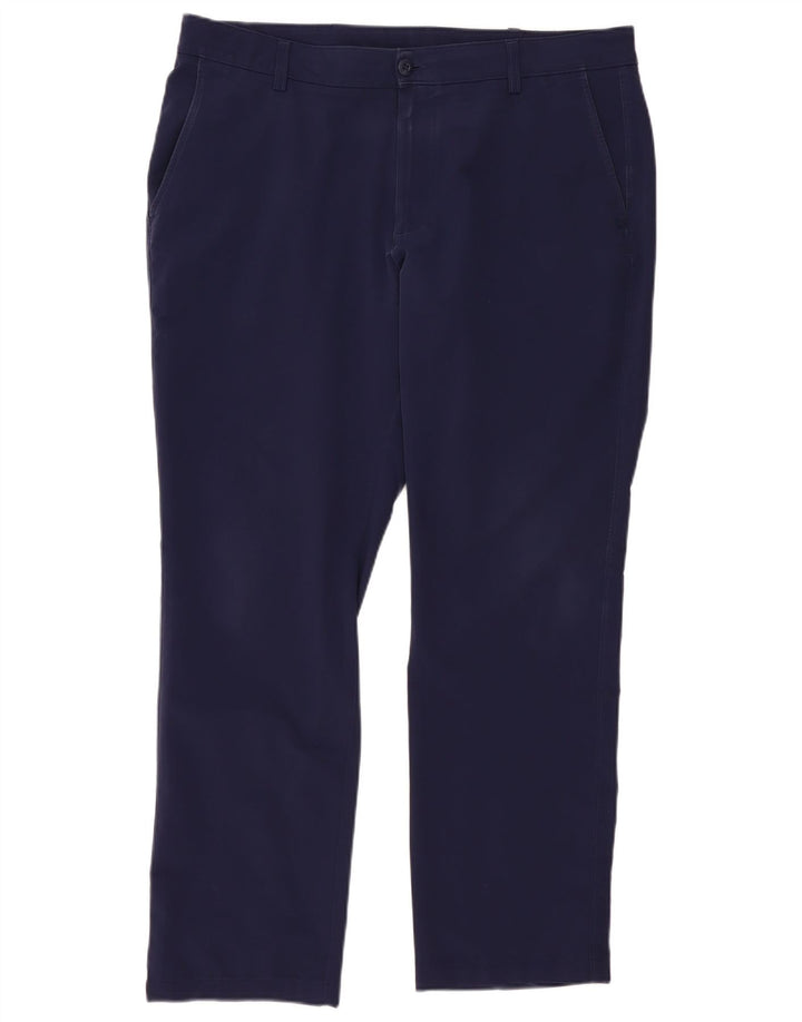 Under Armour Mens Straight Chino Trousers W40 L32 Navy Blue Polyester