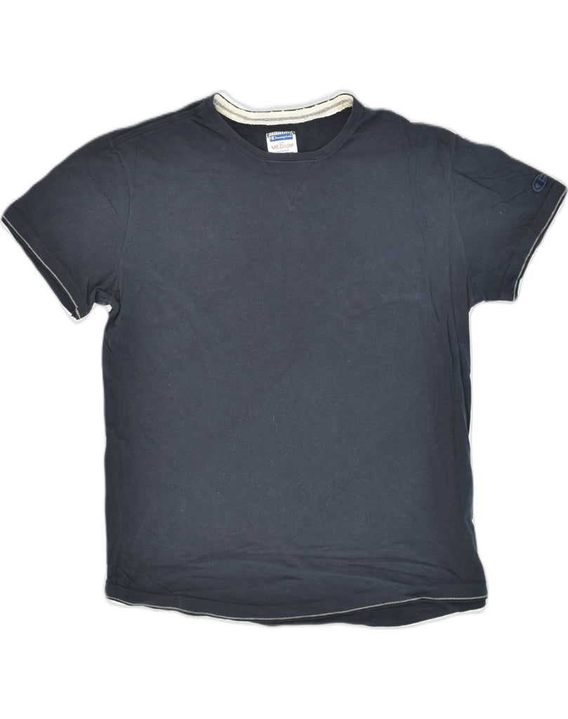 CHAMPION Mens T-Shirt Top Medium Navy Blue Cotton | Vintage Champion | Thrift | Second-Hand Champion | Used Clothing | Messina Hembry 