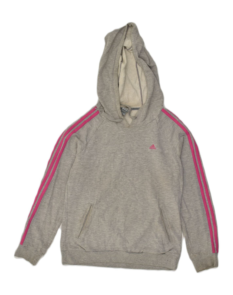 ADIDAS Womens Hoodie Jumper UK 18 XL Grey Cotton | Vintage Adidas | Thrift | Second-Hand Adidas | Used Clothing | Messina Hembry 