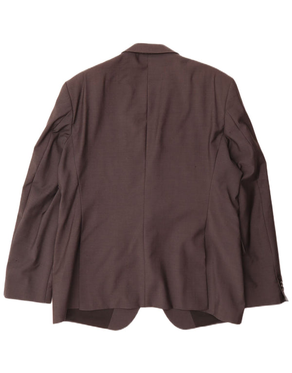 Hugo Boss Mens 2 Button Blazer Jacket EU 58 4XL Grey Virgin Wool Classic