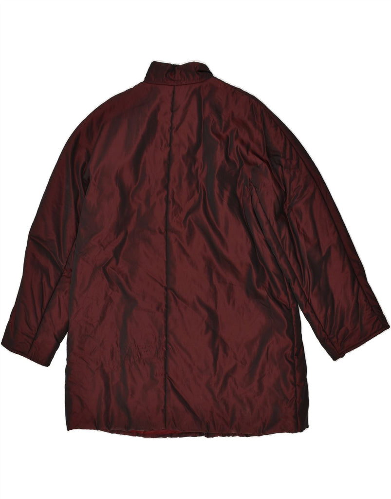 MARINA RINALDI Womens Overcoat Size 21 Medium Maroon Acetate | Vintage Marina Rinaldi | Thrift | Second-Hand Marina Rinaldi | Used Clothing | Messina Hembry 