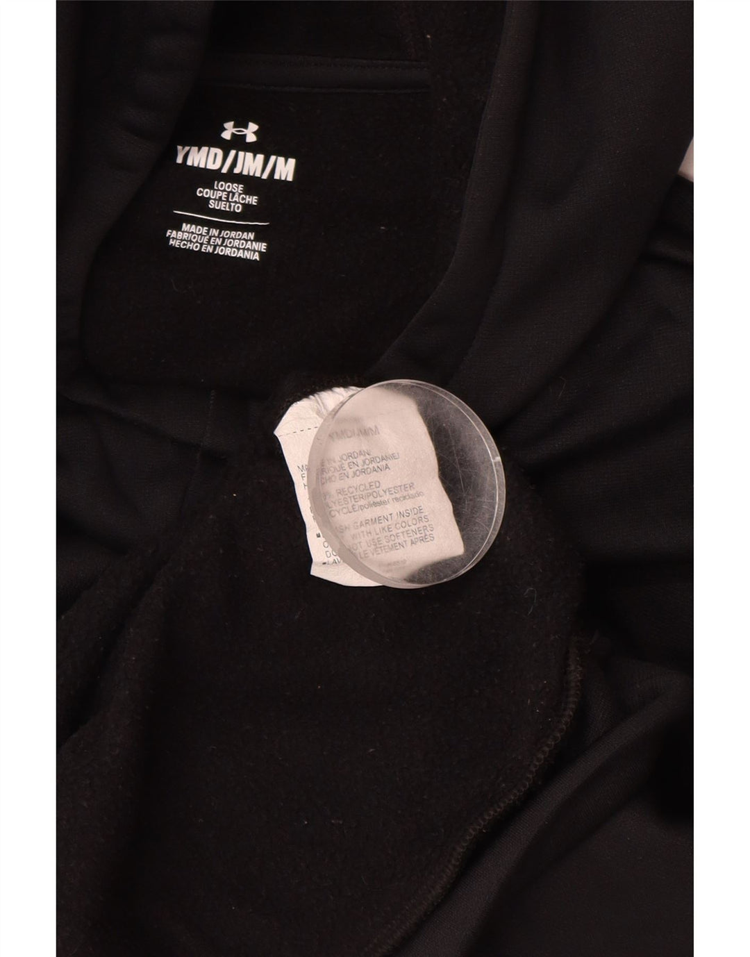 UNDER ARMOUR Girls loose Graphic Hoodie Jumper 9-10 Years Medium  Black