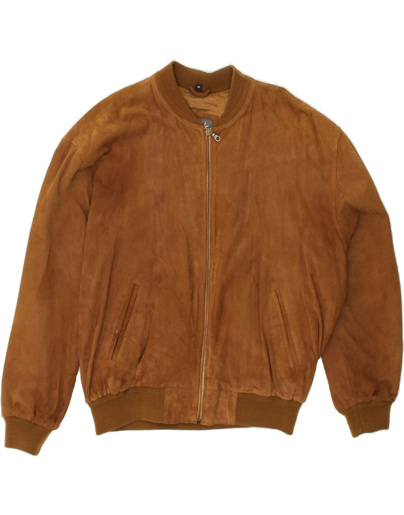 SERGE HERVET Mens Bomber Leather Jacket UK 38 Medium Brown Leather Vintage Serge Hervet and Second-Hand Serge Hervet from Messina Hembry 