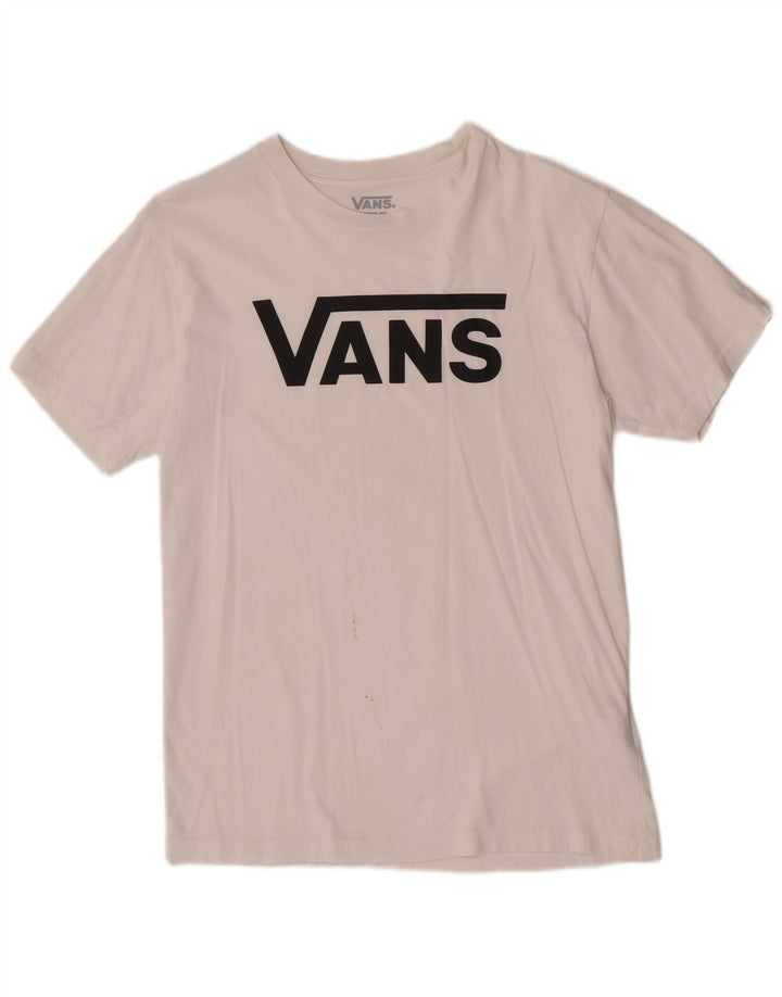 Vans Mens Classic Fit Graphic T-Shirt Top Small White Cotton