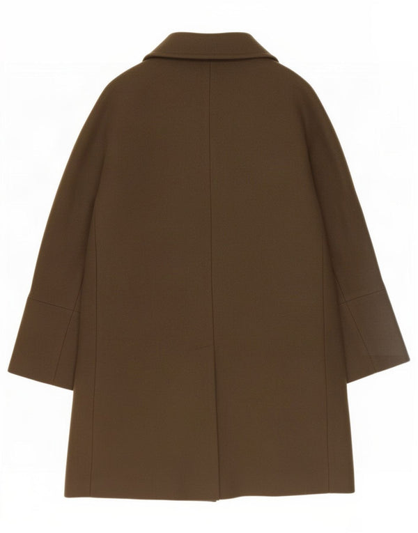 Massimo Dutti Womens Overcoat UK 16 Large Khaki Wool