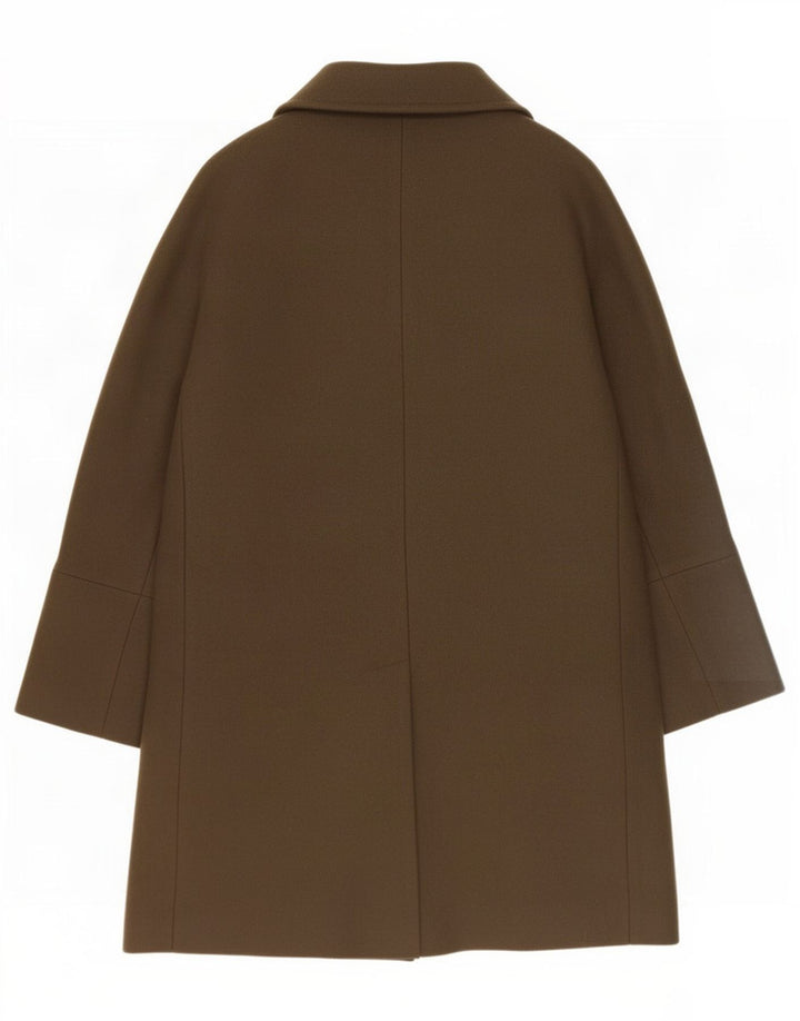 Massimo Dutti Womens Overcoat UK 16 Large Khaki Wool