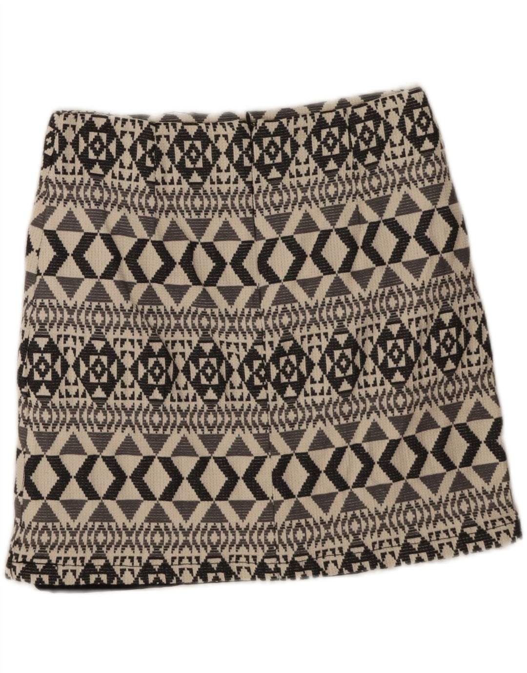 Marks & Spencer Womens Mini Skirt UK 10 Small W28  Grey Geometric Cotton