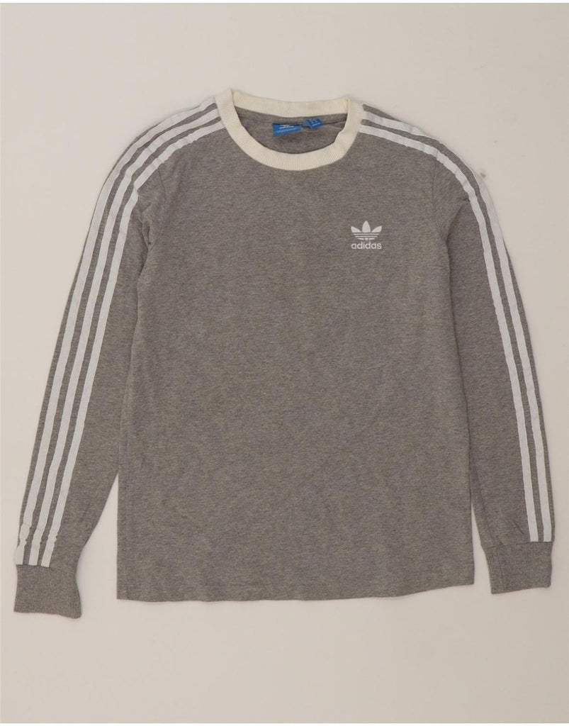 ADIDAS Womens Top Long Sleeve UK 8 Small Grey Cotton Vintage Adidas and Second-Hand Adidas from Messina Hembry 