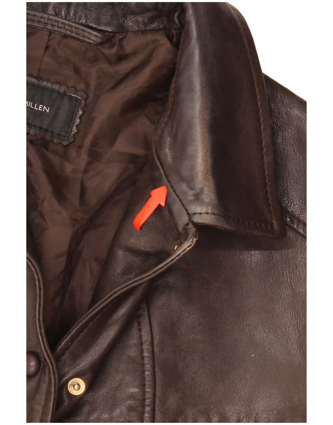 Karen Millen Womens Leather Jacket UK 6 XS Brown Leather