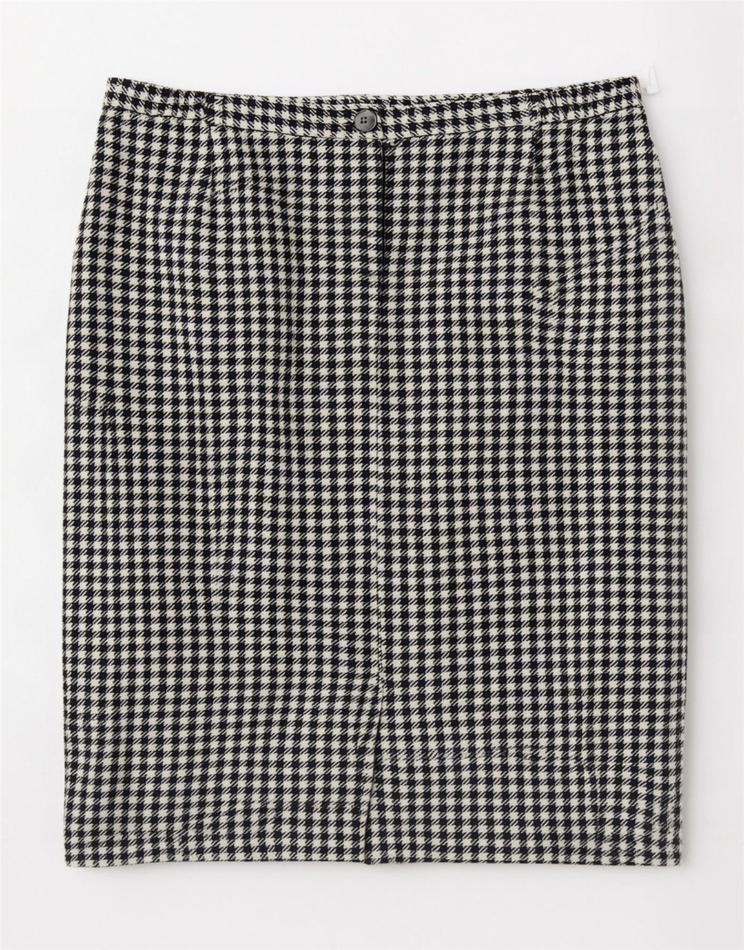 Eastex Womens Midi Skirt UK 14 Medium W30 Black Houndstooth Wool