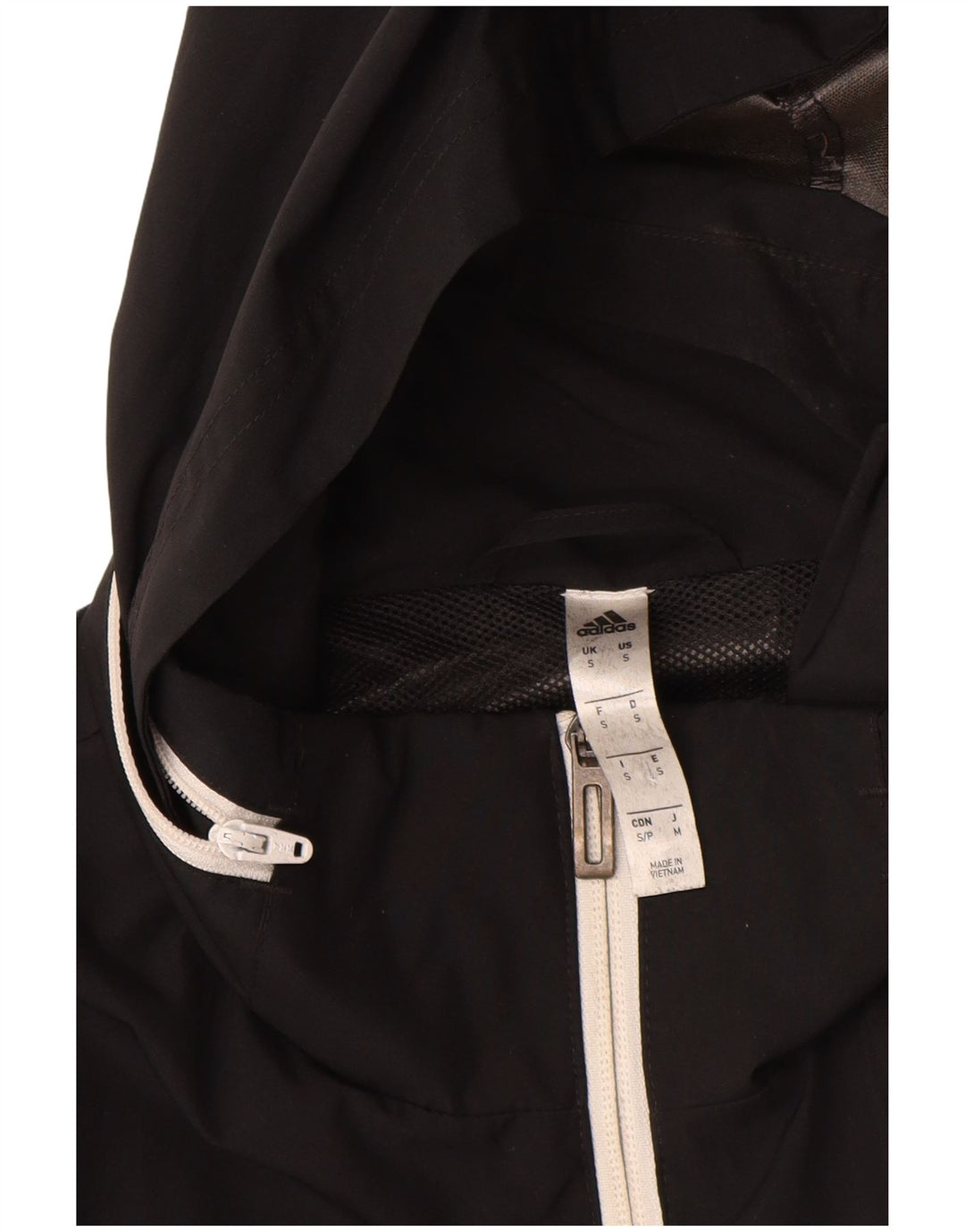 Adidas Mens Hooded Tracksuit Top Jacket  Small Black Polyester