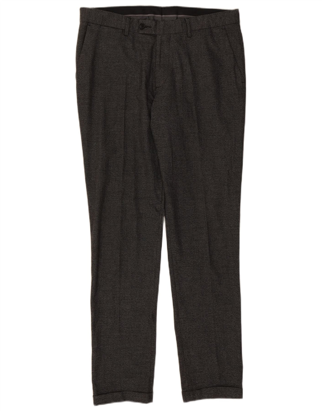 Zara Mens Slim Suit Trousers EU 42 Large W32 L32 Grey Polyester
