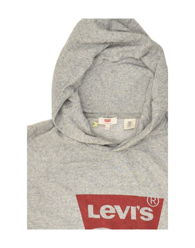 LEVI'S Mens Graphic Hoodie Jumper XS Grey Flecked Cotton | Vintage Levi's | Thrift | Second-Hand Levi's | Used Clothing | Messina Hembry 