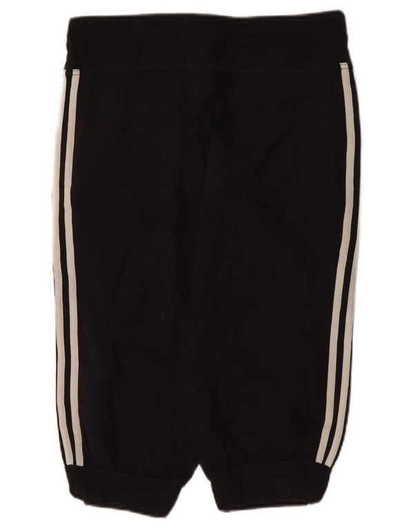 Adidas Womens Capri Tracksuit Trousers Joggers UK 10 Small Black Cotton