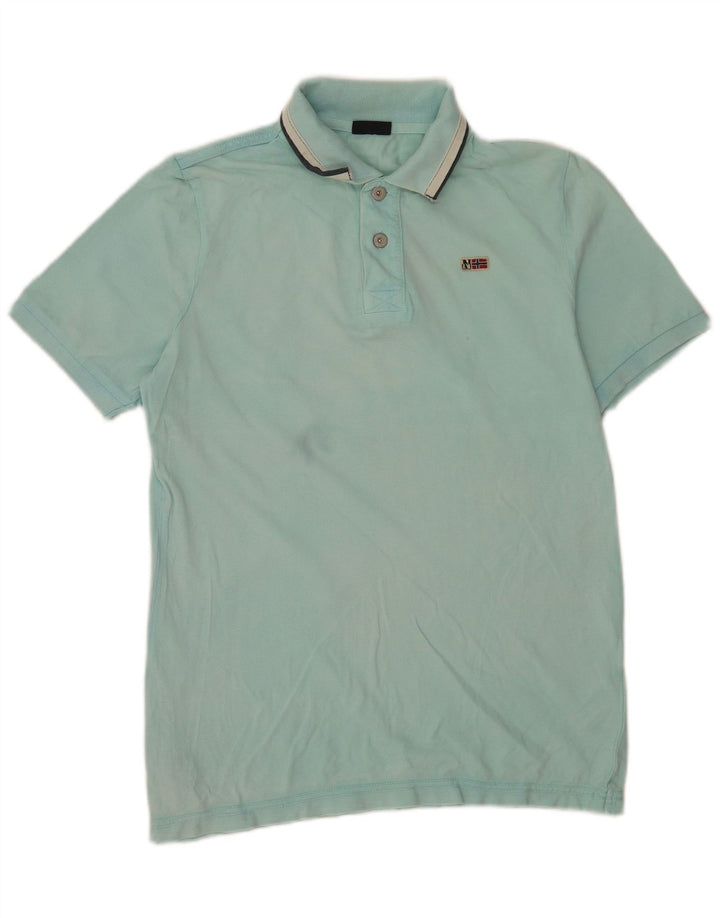 Napapijri Mens Polo Shirt Small Blue Cotton