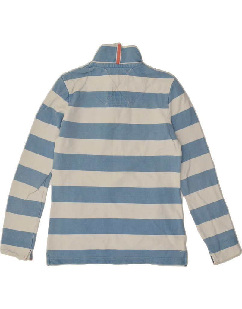 CREW CLOTHING Womens Zip Neck Sweatshirt Jumper UK 10 Small  Blue Striped | Vintage Crew Clothing | Thrift | Second-Hand Crew Clothing | Used Clothing | Messina Hembry 