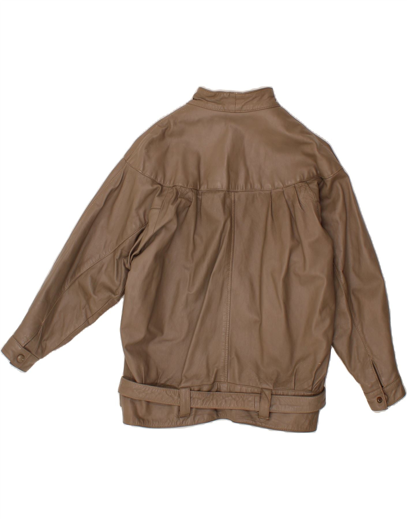 VINTAGE Womens Leather Jacket UK 14 Large Brown Leather Vintage