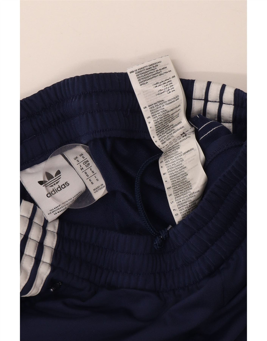 ADIDAS Mens Tracksuit Trousers Small Navy Blue Polyester