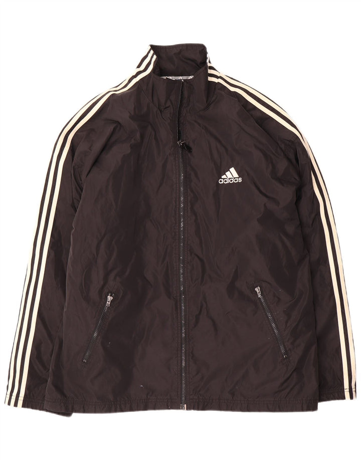 Adidas Mens Tracksuit Top Jacket UK 44/46 Large Black Nylon