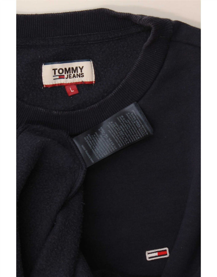 Tommy Hilfiger Mens Sweatshirt Jumper Large Navy Blue Cotton