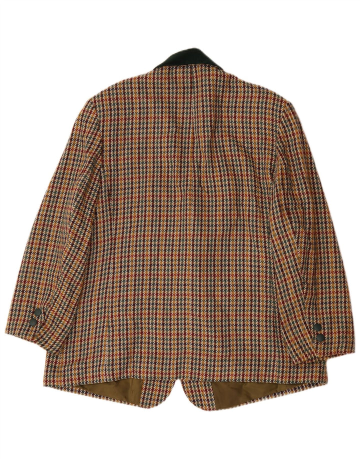 Vintage Womens 3 Button Blazer Jacket UK 22 3XL Multicoloured Houndstooth