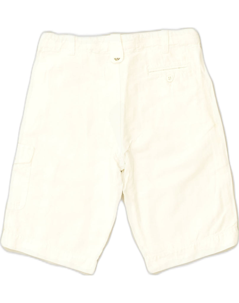 ARMANI JUNIOR Boys Cargo Shorts 7-8 Years W26  White Cotton | Vintage Armani Junior | Thrift | Second-Hand Armani Junior | Used Clothing | Messina Hembry 