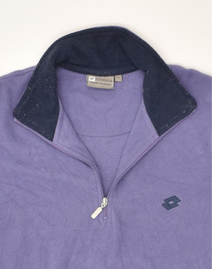 LOTTO Womens Zip Neck Fleece Jumper UK 12 Medium Purple | Vintage Lotto | Thrift | Second-Hand Lotto | Used Clothing | Messina Hembry 