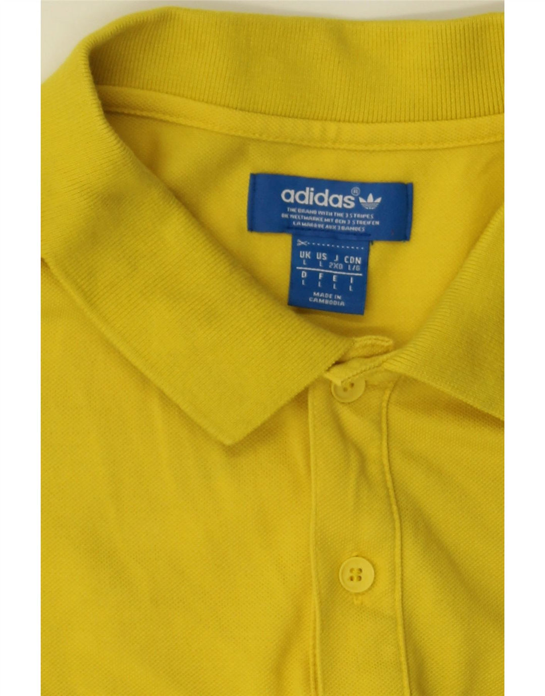 ADIDAS Mens Polo Shirt Large Yellow Cotton Vintage Adidas and Second-Hand Adidas from Messina Hembry 