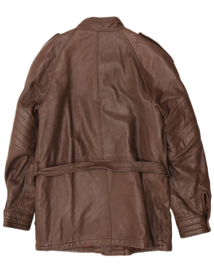 Vintage Mens Leather Jacket IT 50 Large Brown Leather