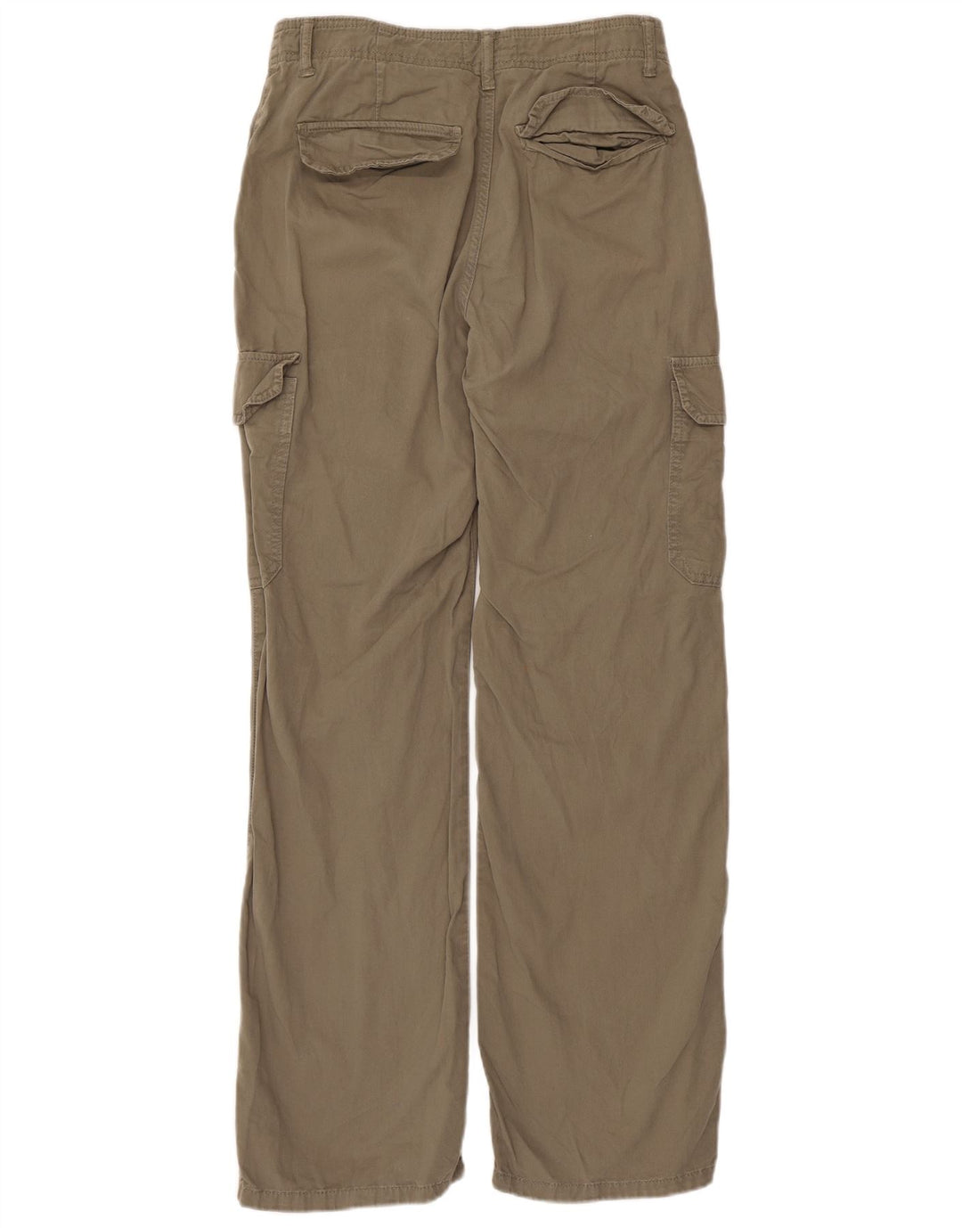 ZARA Womens Straight Cargo Trousers EU 38 Small W28 L30 Khaki Cotton