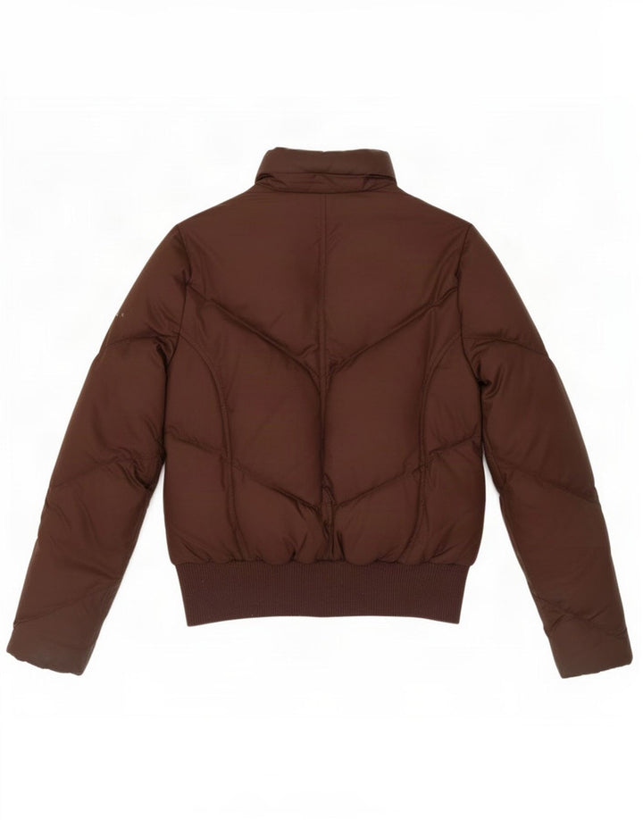 Tommy Hilfiger Womens Bomber Padded Jacket UK 10 Small Brown Polyester