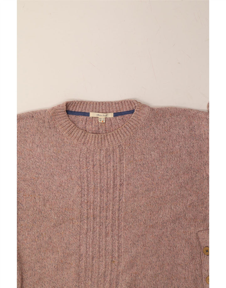 WHITE STUFF Womens Crew Neck Jumper Sweater UK 12 Medium Pink Cotton Vintage White Stuff and Second-Hand White Stuff from Messina Hembry 