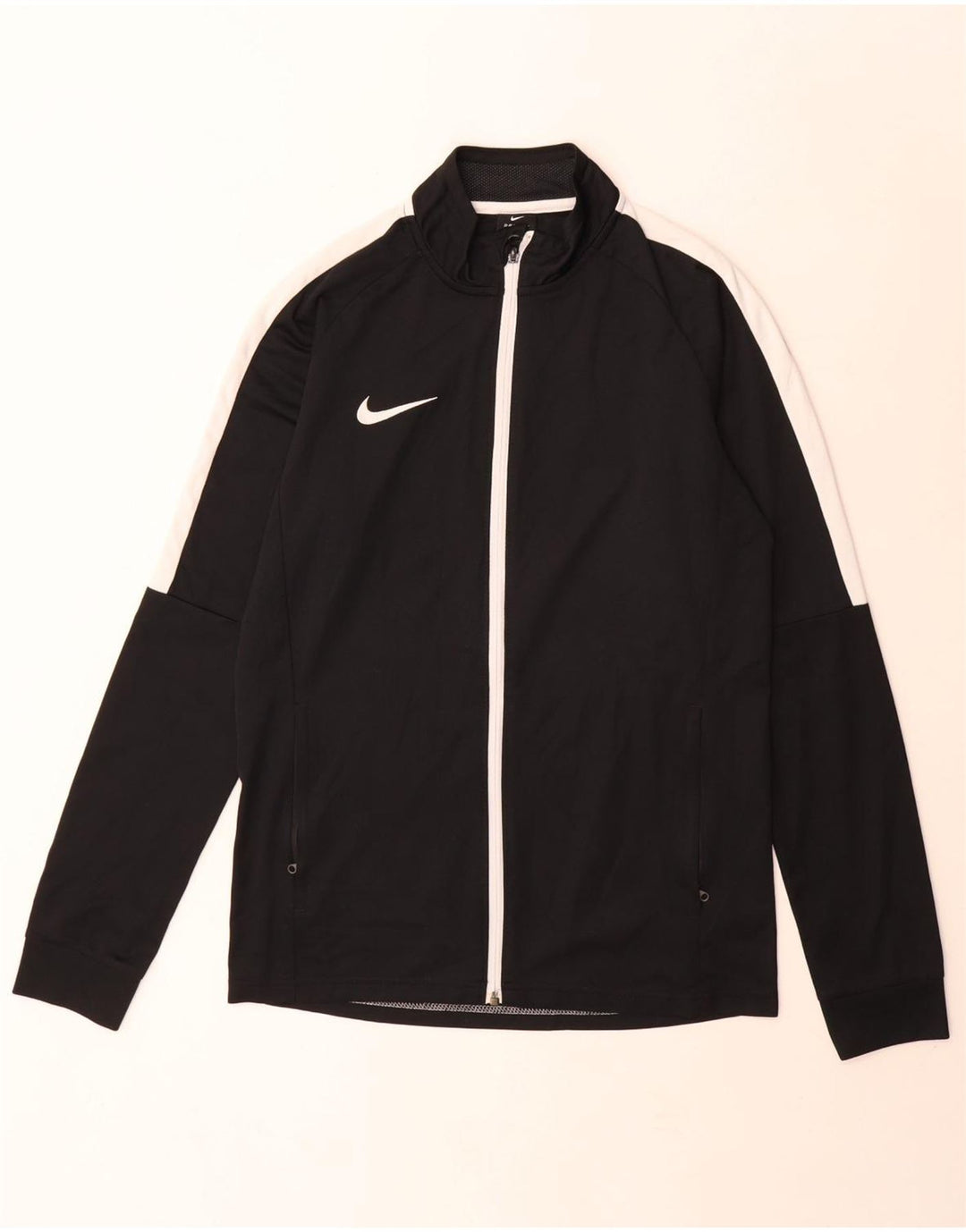 Nike Mens Dri Fit Tracksuit Top Jacket Medium Black Colourblock Polyester