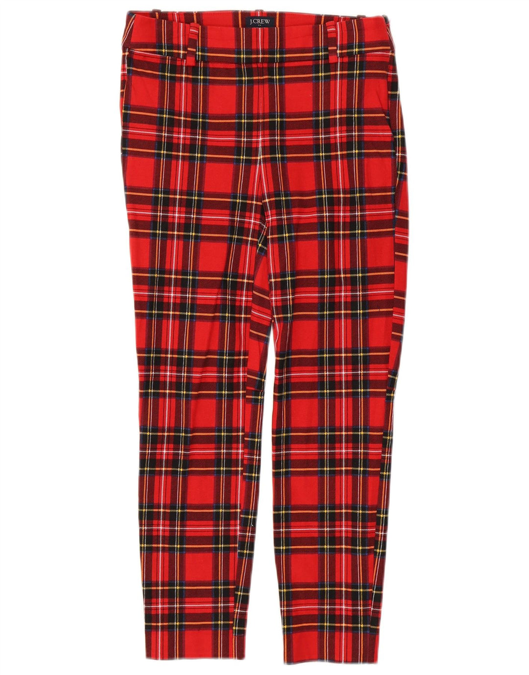 J. CREW Womens Winnie Slim Casual Trousers US 00 2XS W26 L24 Red Check