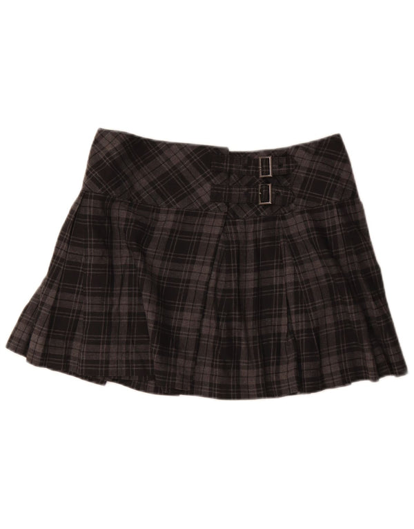 Sisley Womens Wrap Mini Skirt W30 Medium Grey Check